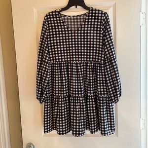 Black and white checkered dress